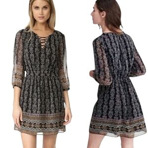 MADEWELL "Woodland" Burnished Floral Lace Up Boho Dress - Size 12